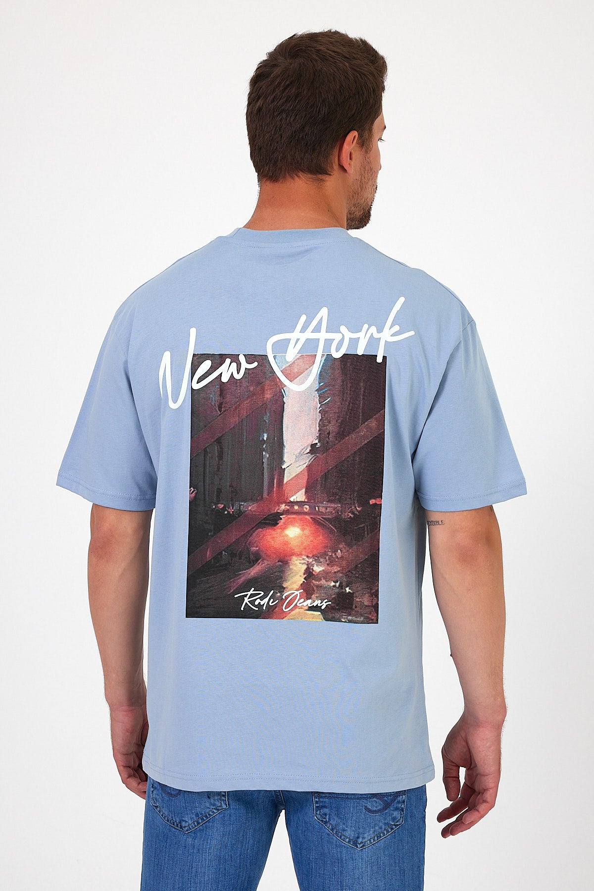 Men's Crew Neck Los Angeles Printed T-shirt 7029