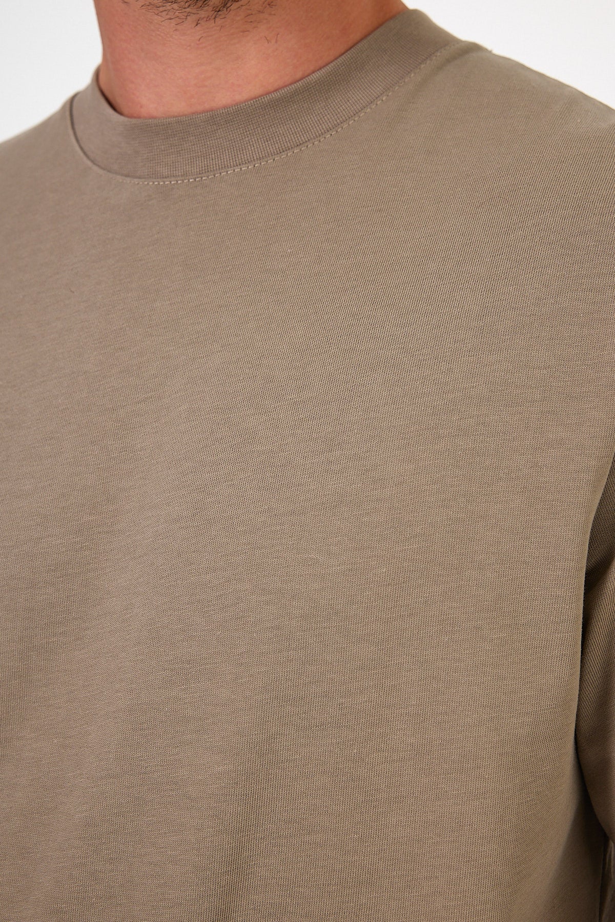 Men's Crew Neck Long Sleeve Sweat T-shirt 002906