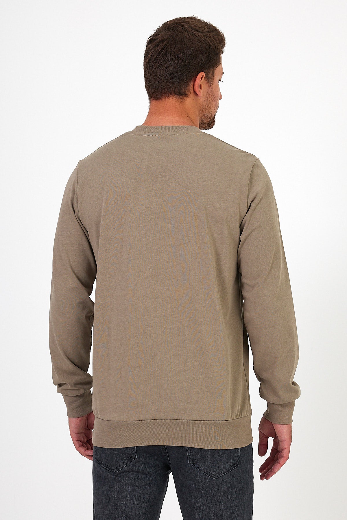 Men's Crew Neck Long Sleeve Sweat T-shirt 002906