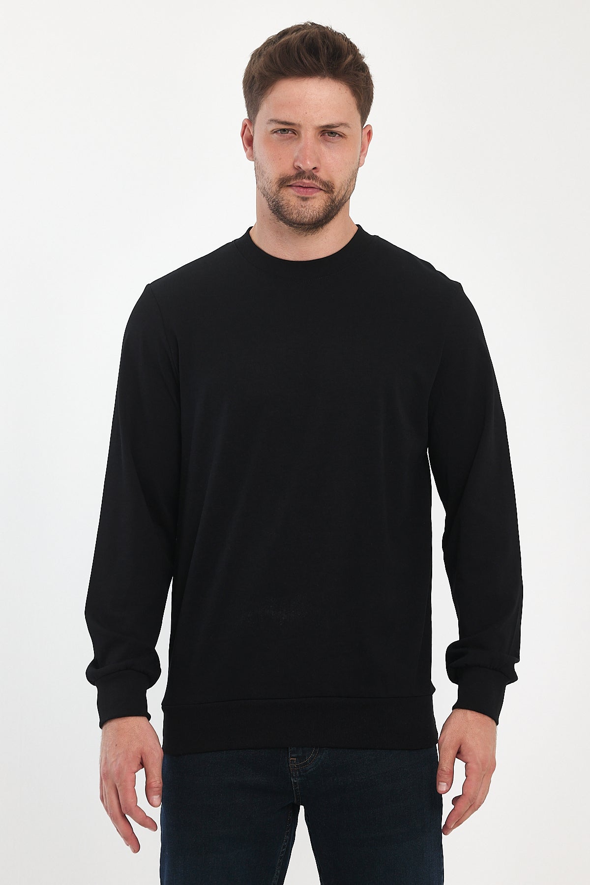 Men's Crew Neck Long Sleeve Sweat T-shirt 002906