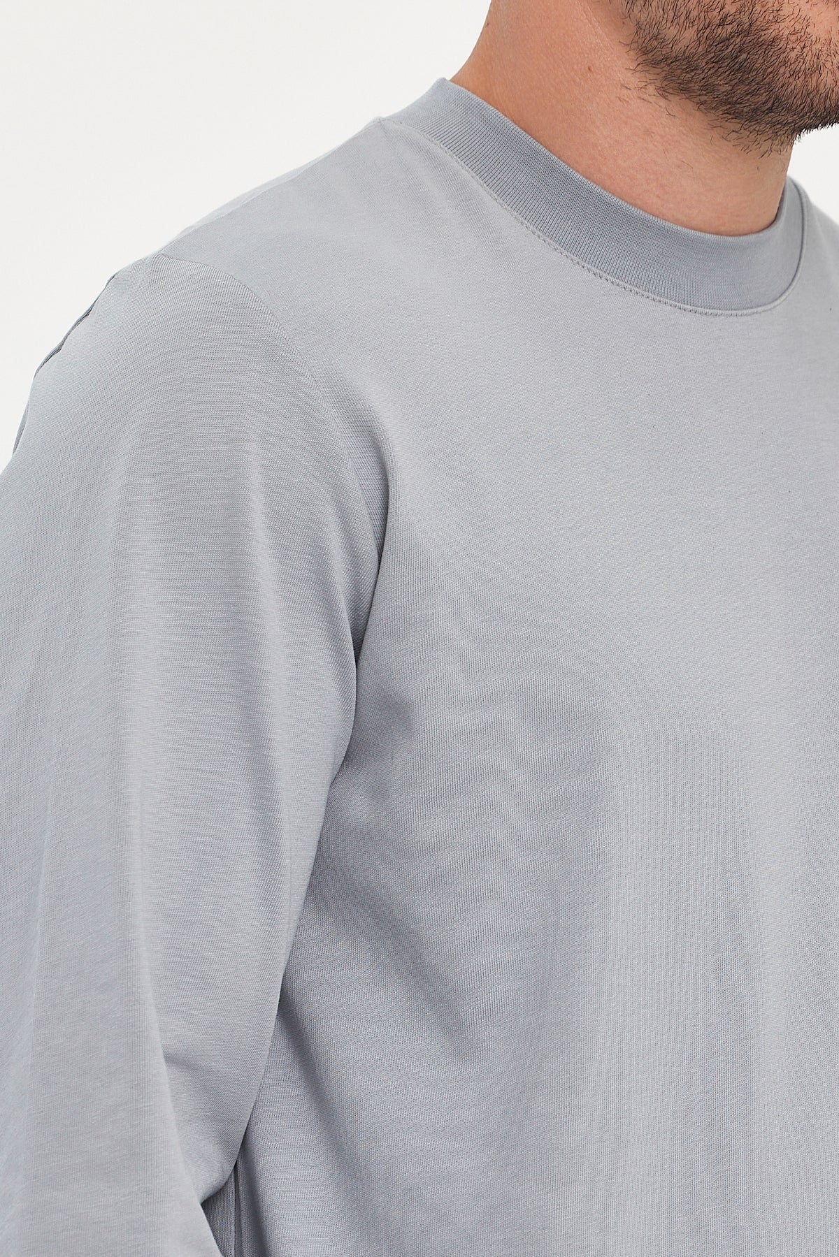 Men's Crew Neck Long Sleeve Sweat T-shirt 002906