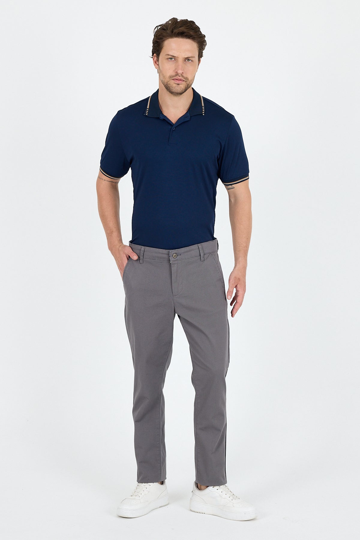 Erkek Slim Fit Chino Pantolon PamukElastan Rahat Şık Günlük Esnek Kumaş Pantolon 1012