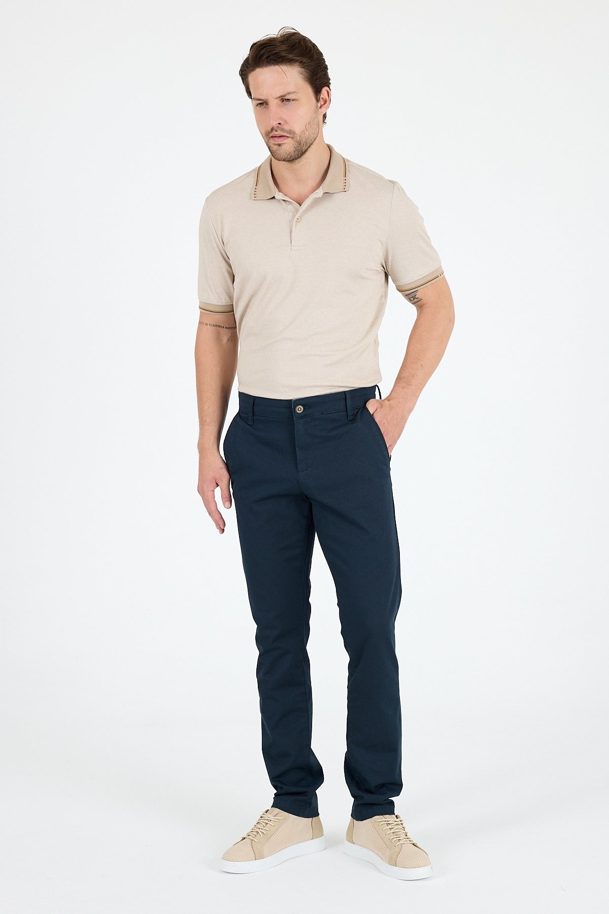 Erkek Slim Fit Chino Pantolon PamukElastan Rahat Şık Günlük Esnek Kumaş Pantolon 1012
