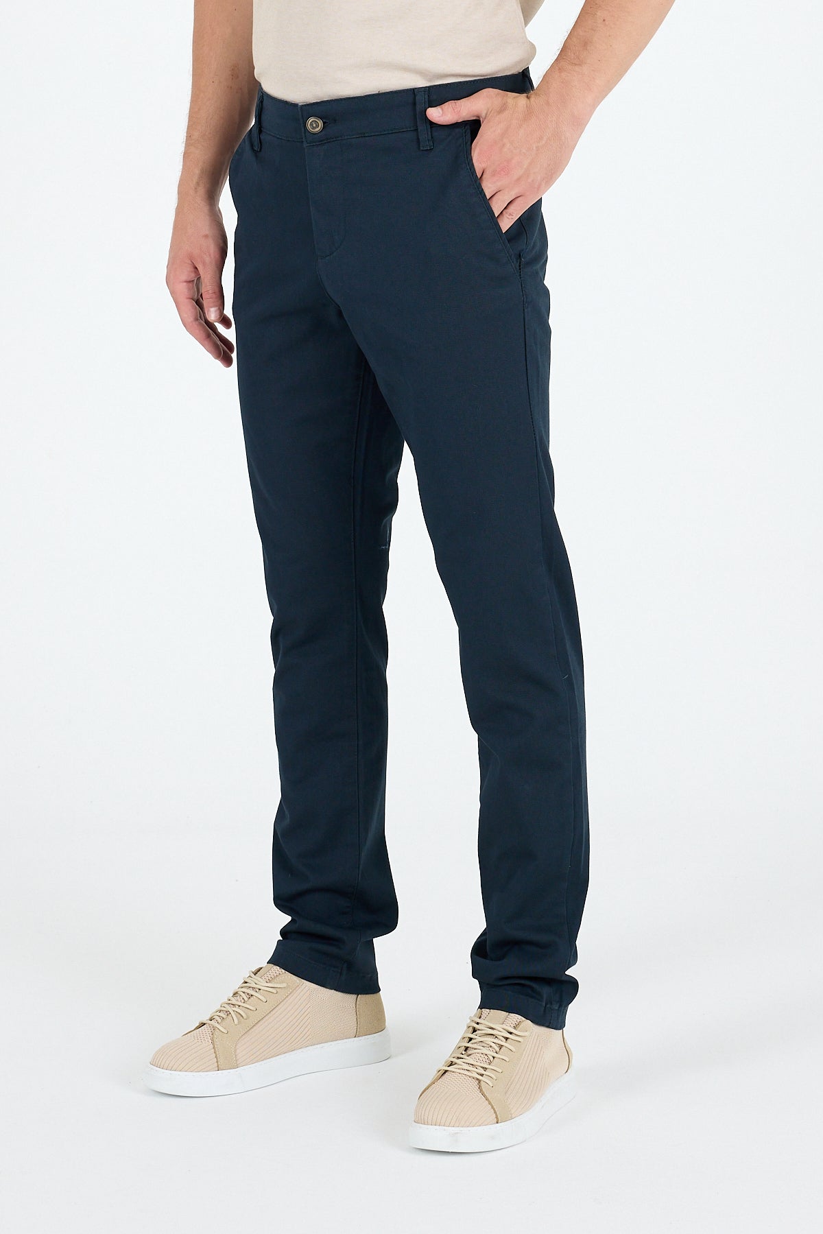 Erkek Slim Fit Chino Pantolon PamukElastan Rahat Şık Günlük Esnek Kumaş Pantolon 1012