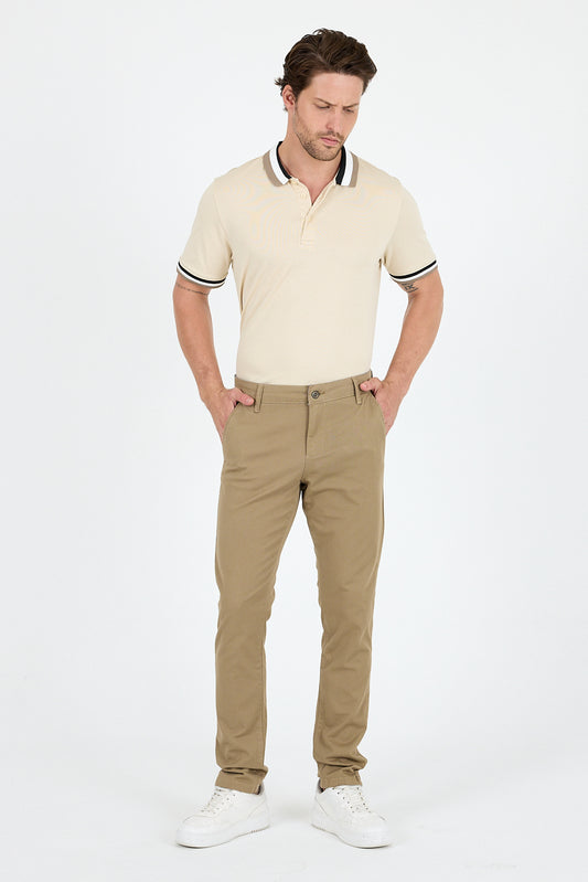 Erkek Slim Fit Chino Pantolon PamukElastan Rahat Şık Günlük Esnek Kumaş Pantolon 1012
