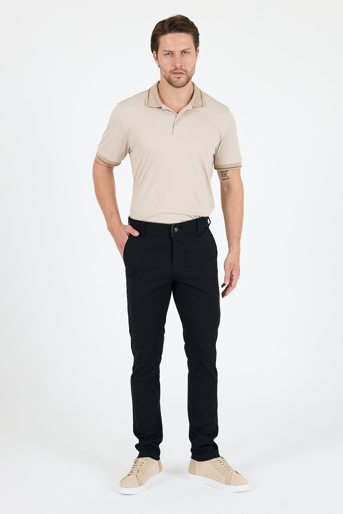 Erkek Slim Fit Chino Pantolon PamukElastan Rahat Şık Günlük Esnek Kumaş Pantolon 1012