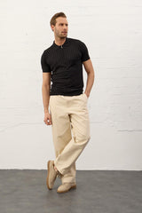 Men's Zippered Polo Collar T-shirt 5011