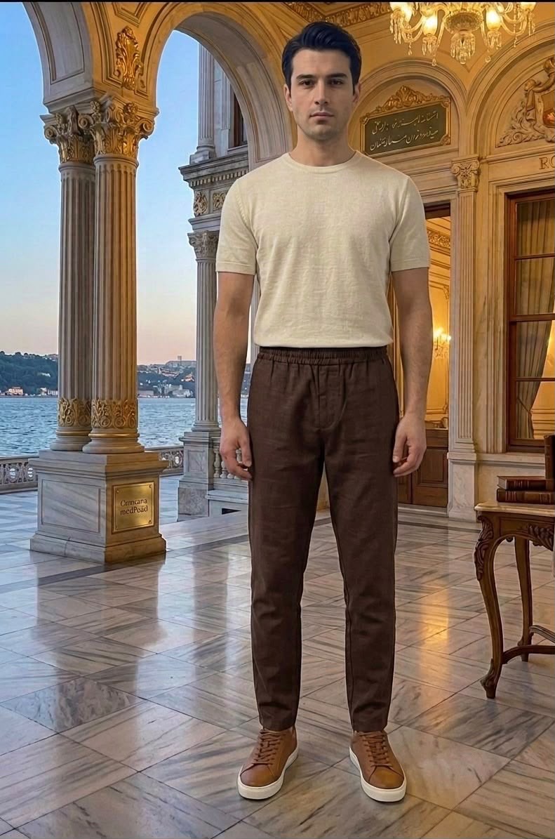 Erkek Jogger Keten Pantolon 1011