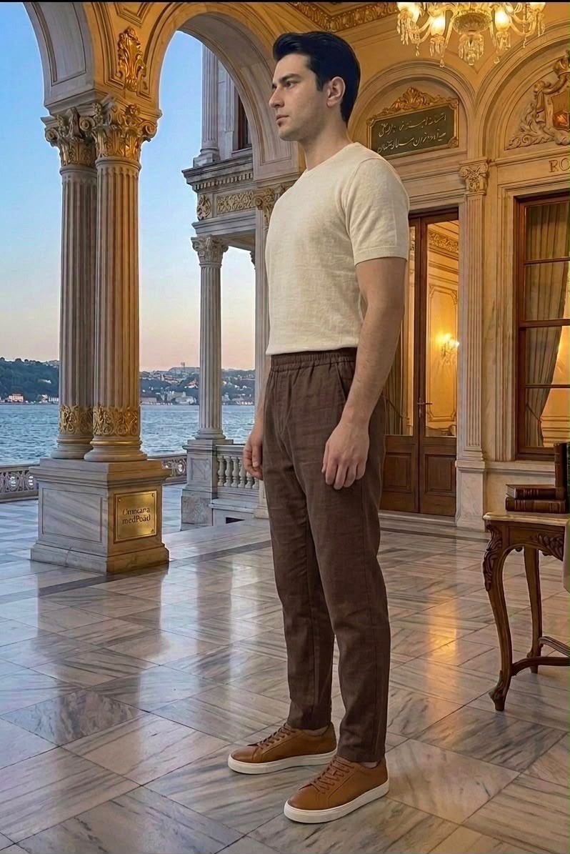 Erkek Jogger Keten Pantolon 1011