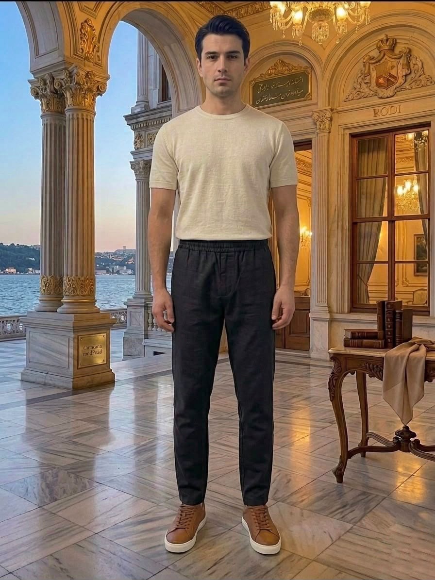 Erkek Jogger Keten Pantolon 1011