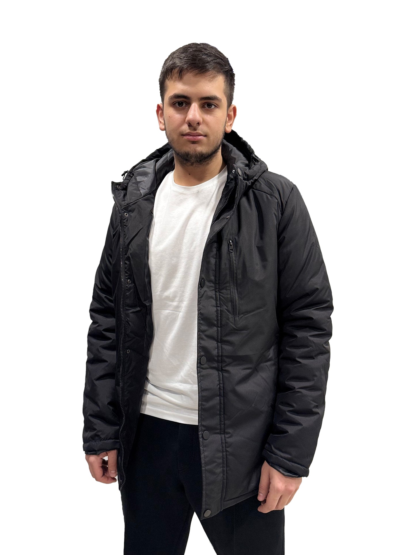 Erkek Kapuşonlu Uzun Mont 0170