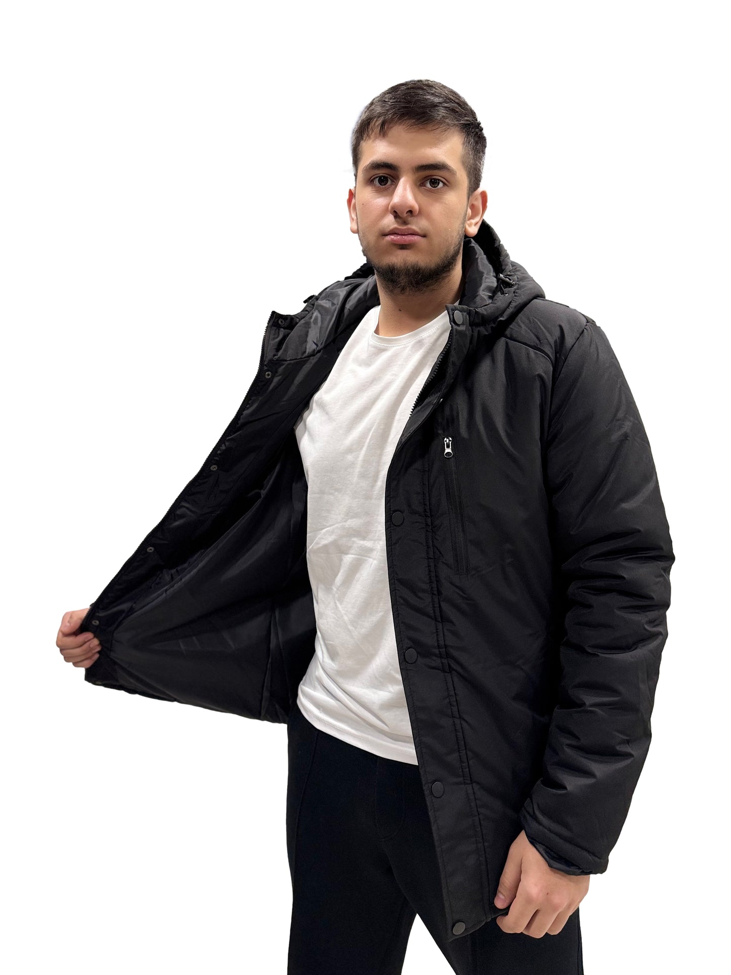 Erkek Kapuşonlu Uzun Mont 0170