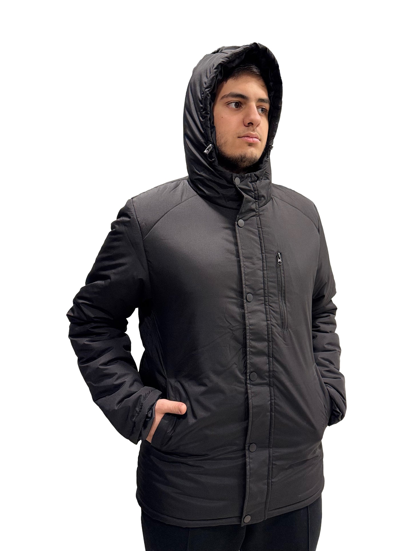 Erkek Kapuşonlu Uzun Mont 0170