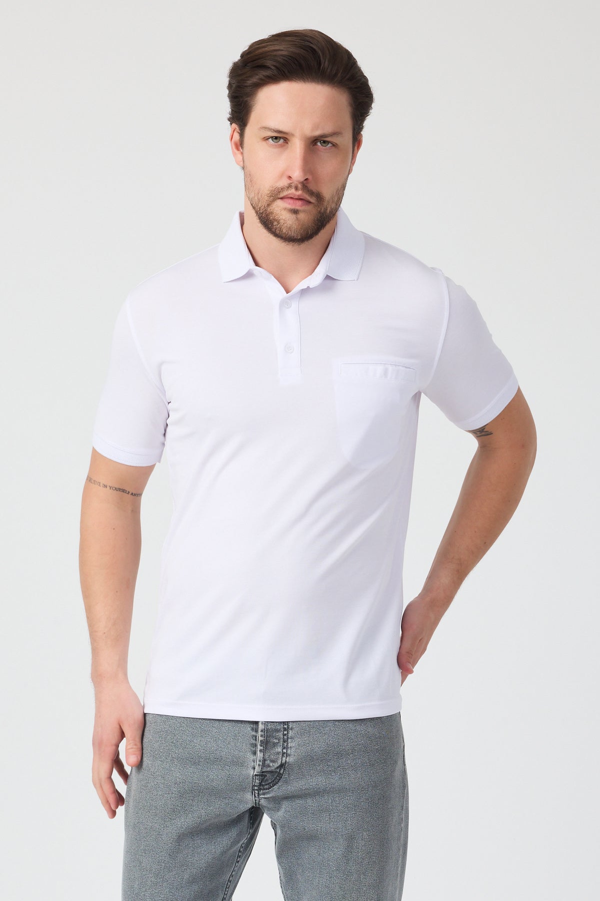 Erkek Önü Cepli Polo Yaka T-shirt-01