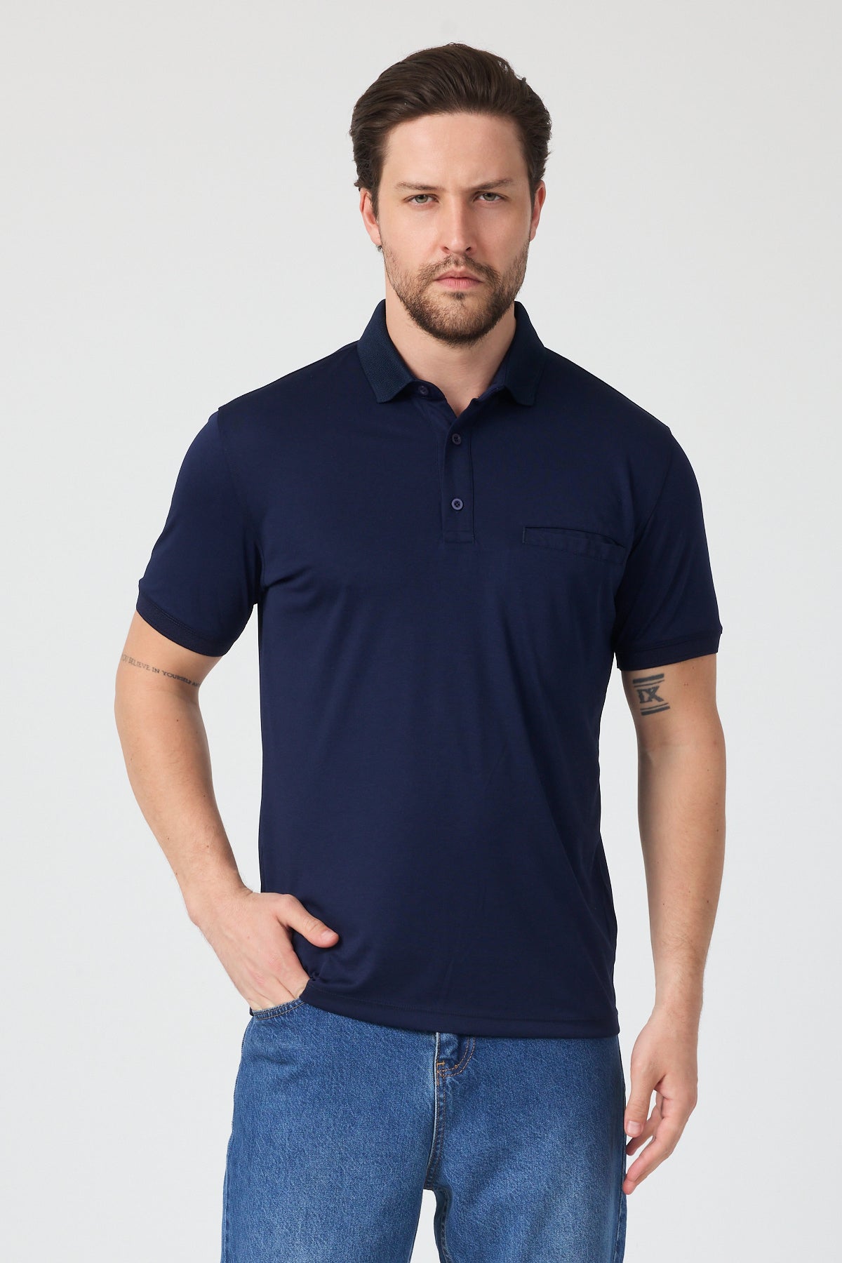 Erkek Önü Cepli Polo Yaka T-shirt-01