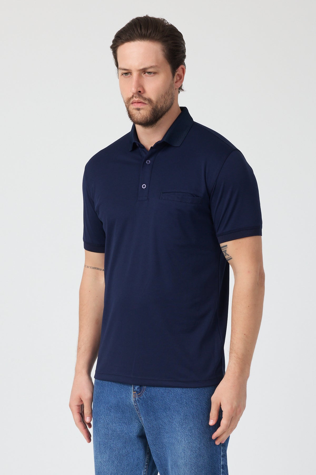 Erkek Önü Cepli Polo Yaka T-shirt-01