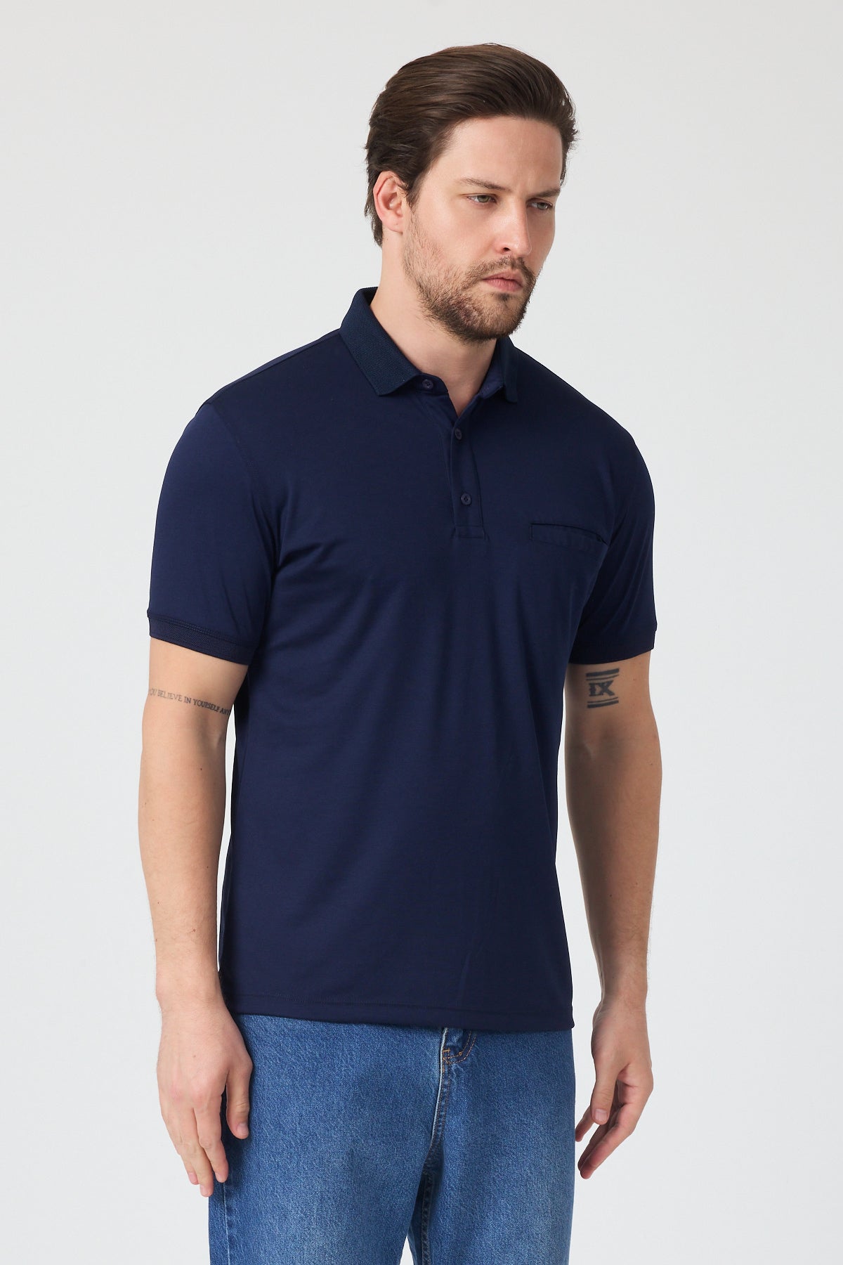 Erkek Önü Cepli Polo Yaka T-shirt-01