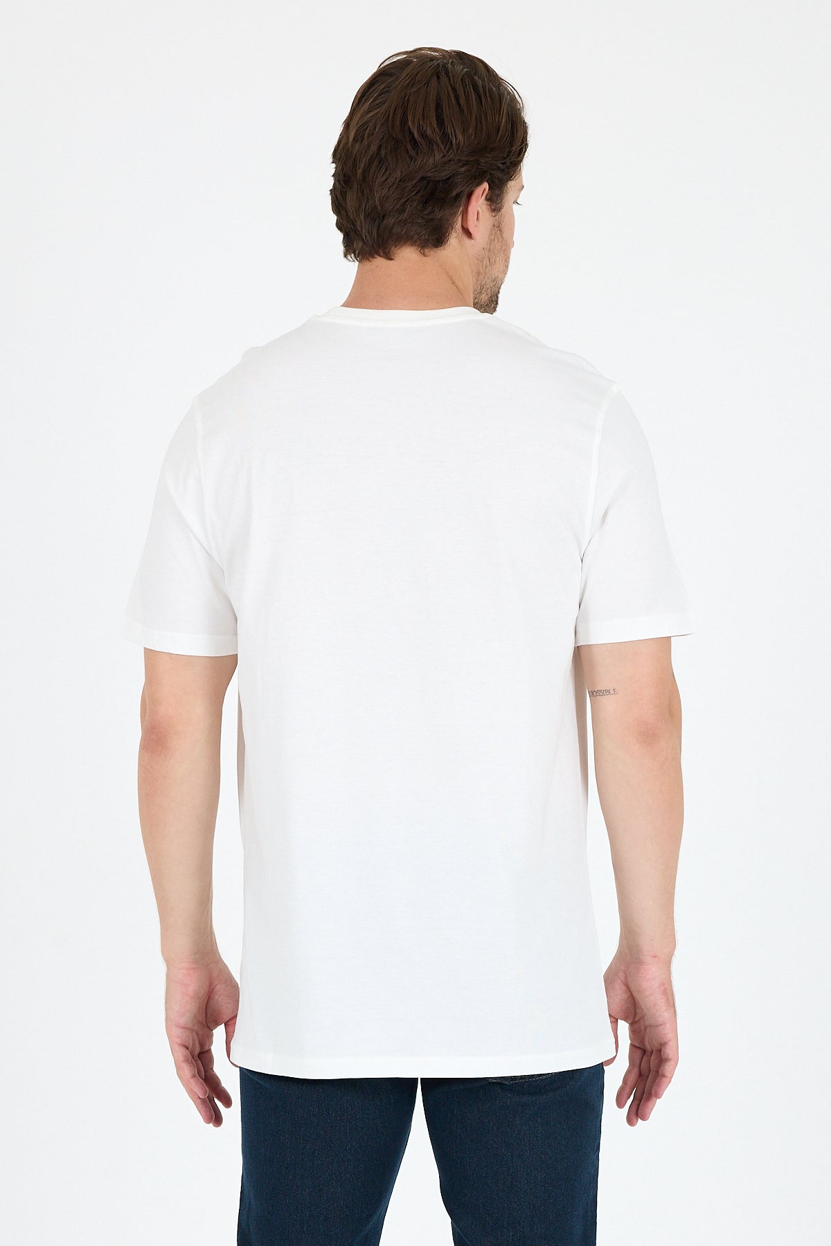 Regular Fit Pamuk Bisiklet Yaka Penye Erkek Tişört 0104