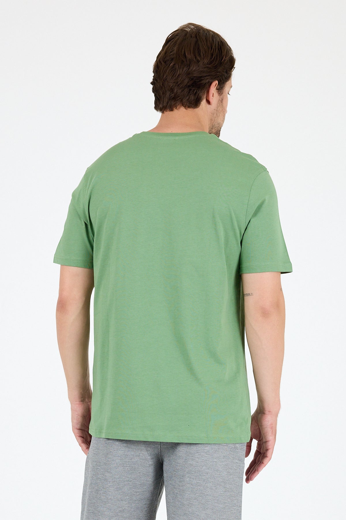 Regular Fit Pamuk Bisiklet Yaka Penye Erkek Tişört 0104