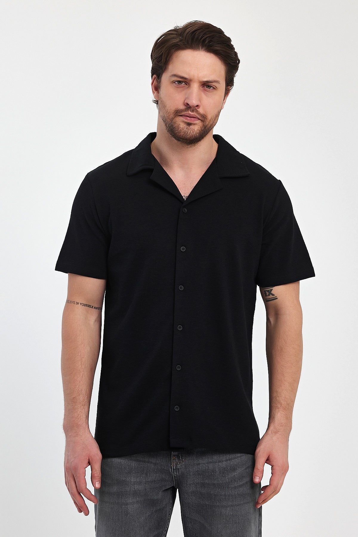 Men's Ottoman Button-Front Shirt T-shirt 2640