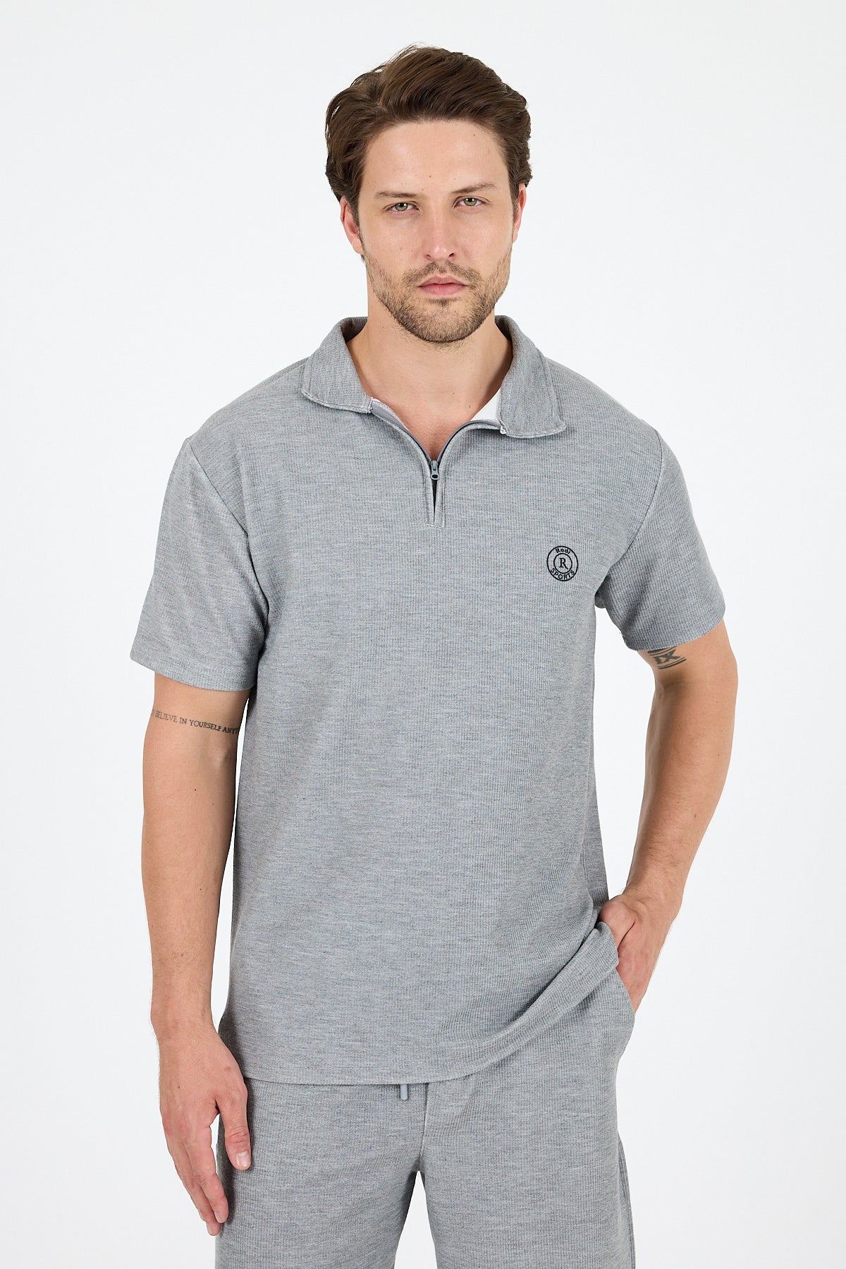 Oversize Bisiklet Yaka Kısa Kollu Erkek T-Shirt Salaş Rahat Kalıp, Yazlık Erkek Basic Tişört 7840