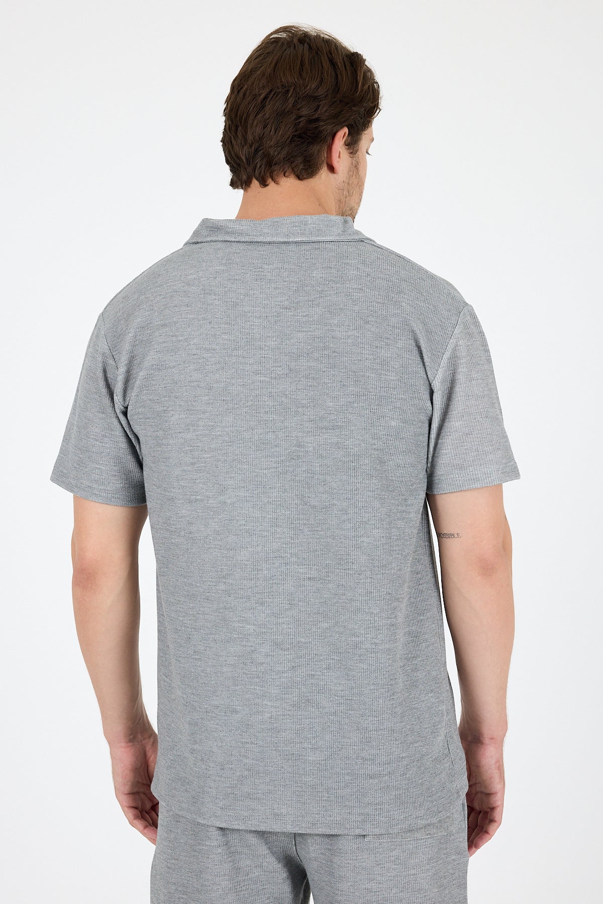 Oversize Bisiklet Yaka Kısa Kollu Erkek T-Shirt Salaş Rahat Kalıp, Yazlık Erkek Basic Tişört 7840