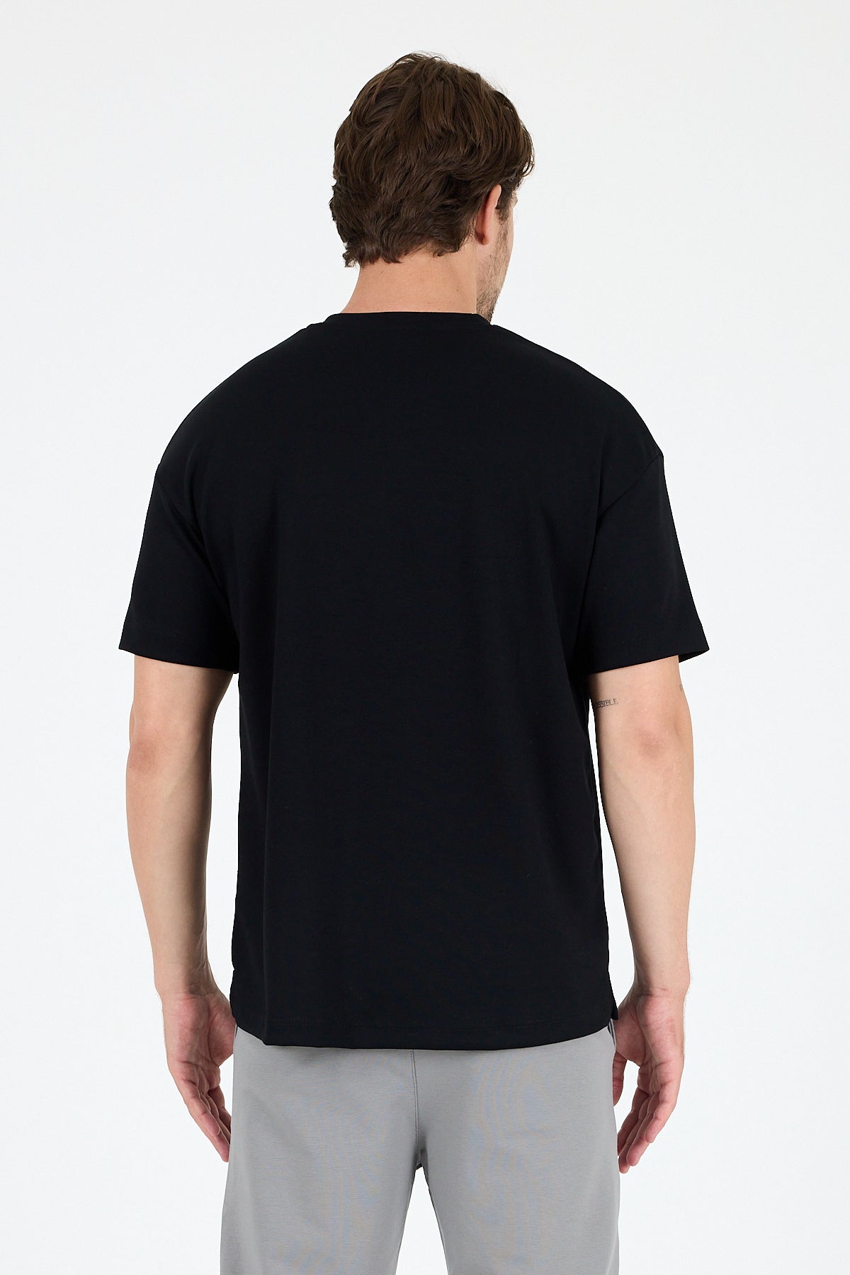 Oversize Bisiklet Yaka Kısa Kollu Erkek T-Shirt Salaş Rahat Kalıp, Yazlık Erkek Basic Tişört 7840