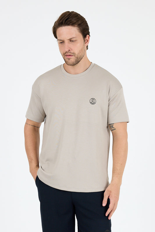Oversize Bisiklet Yaka Kısa Kollu Erkek T-Shirt Salaş Rahat Kalıp, Yazlık Erkek Basic Tişört 7840