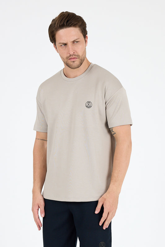 Oversize Bisiklet Yaka Kısa Kollu Erkek T-Shirt Salaş Rahat Kalıp, Yazlık Erkek Basic Tişört 7840