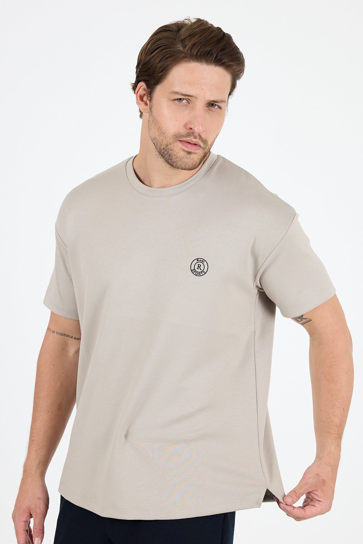 Oversize Bisiklet Yaka Kısa Kollu Erkek T-Shirt Salaş Rahat Kalıp, Yazlık Erkek Basic Tişört 7840