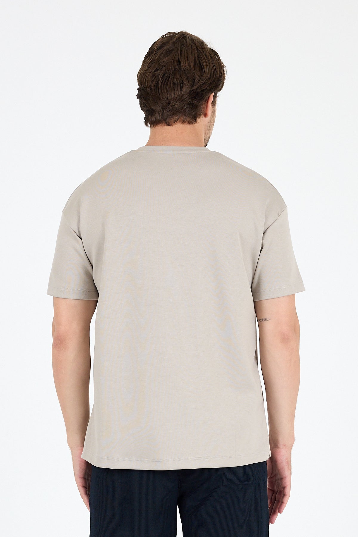 Oversize Bisiklet Yaka Kısa Kollu Erkek T-Shirt Salaş Rahat Kalıp, Yazlık Erkek Basic Tişört 7840