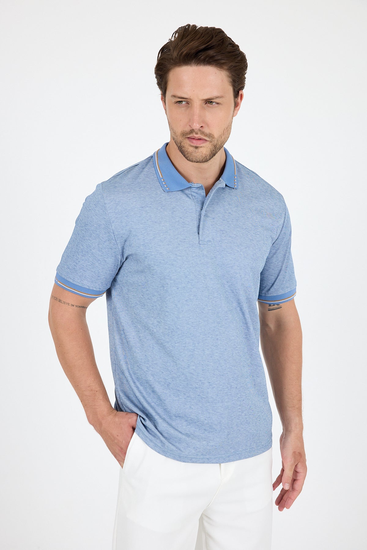 Erkek Oxford Polo Yaka T-Shirt Şık ve Rahat Kısa Kollu Erkek Tişört 5029