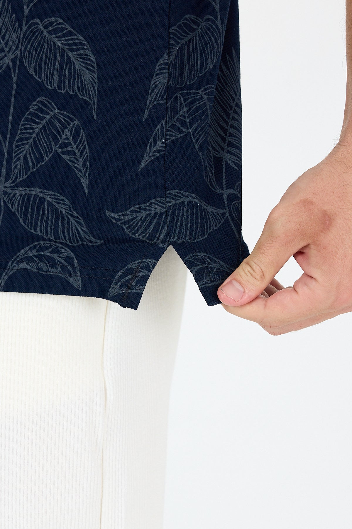 Regular Fit Pamuk Polo Yaka Kısa Kollu Desenli Erkek Tişört 0033