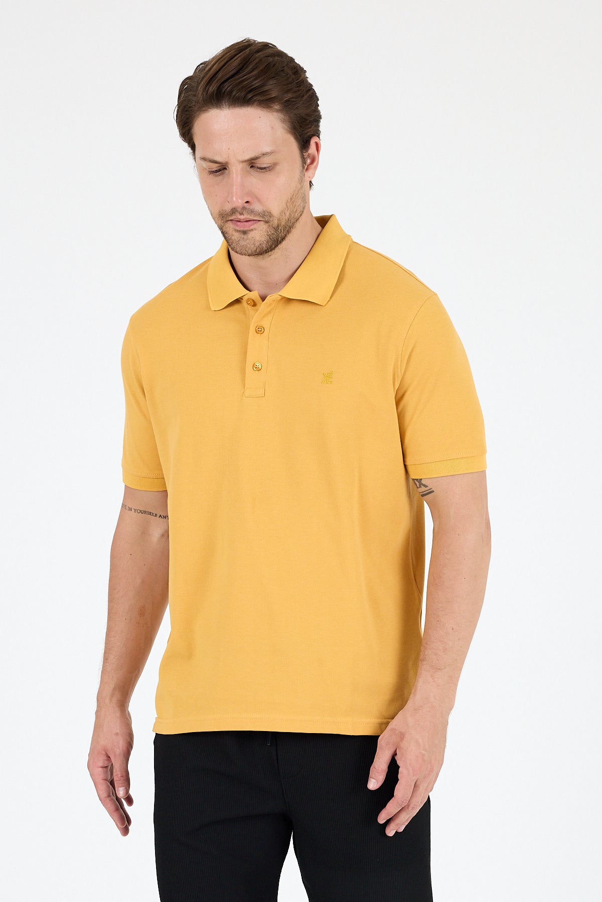 Regular Fit Pamuk Polo Yaka Kısa Kollu Pike Erkek Tişört 0001