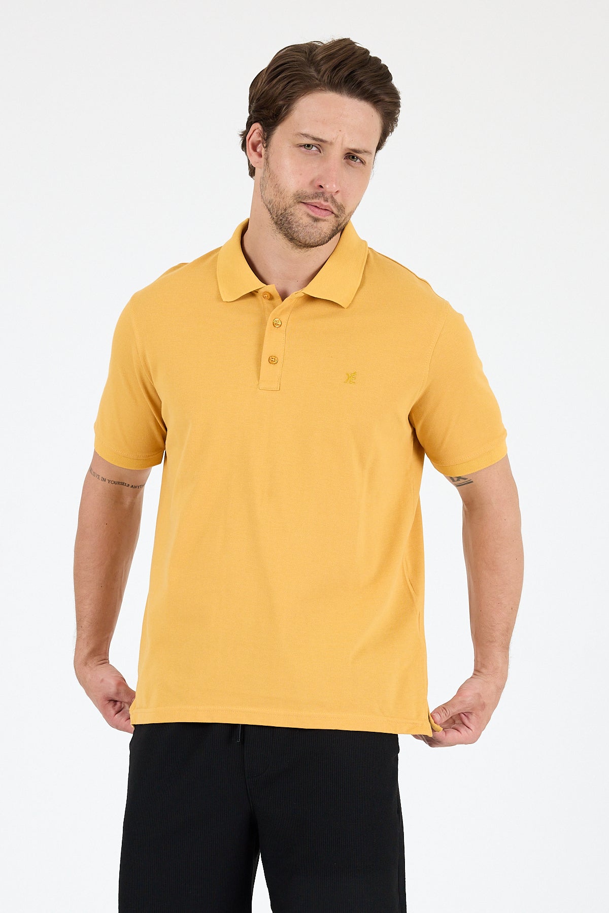 Regular Fit Pamuk Polo Yaka Kısa Kollu Pike Erkek Tişört 0001