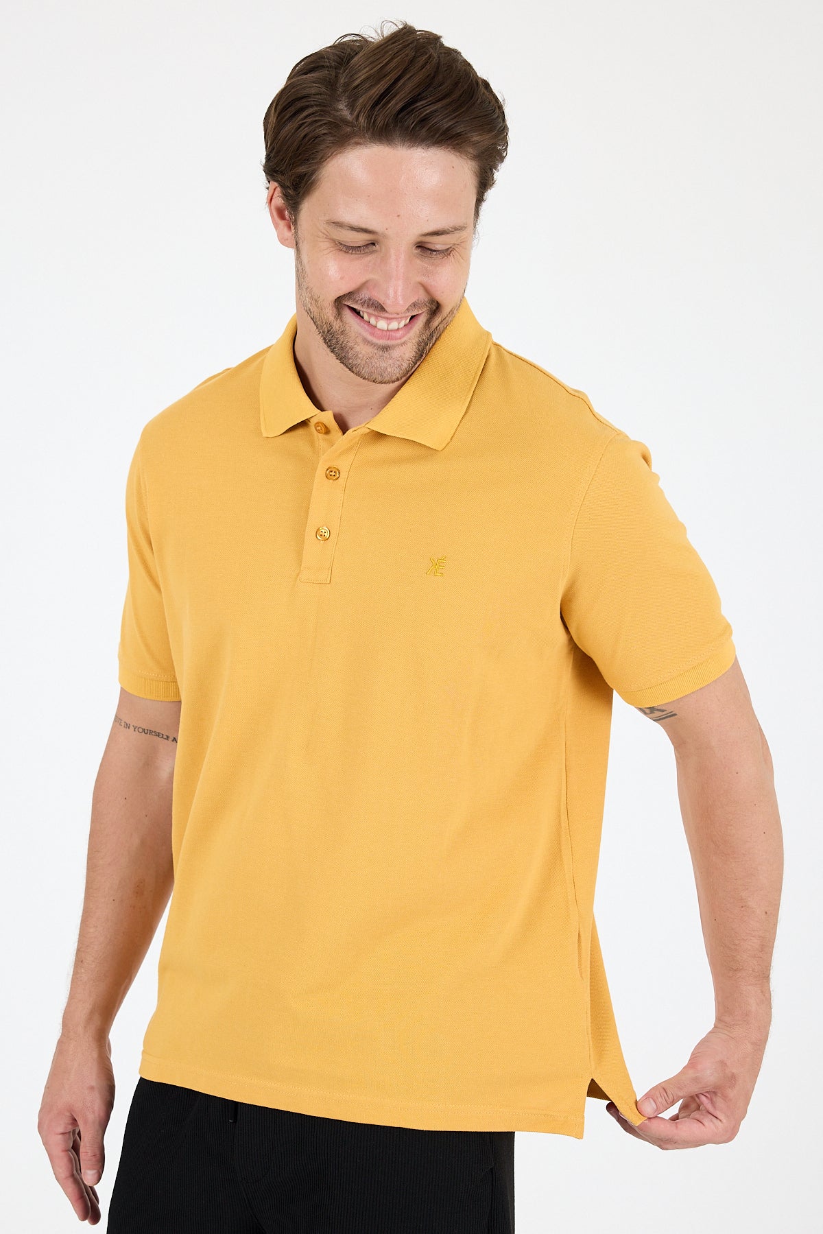 Regular Fit Pamuk Polo Yaka Kısa Kollu Pike Erkek Tişört 0001