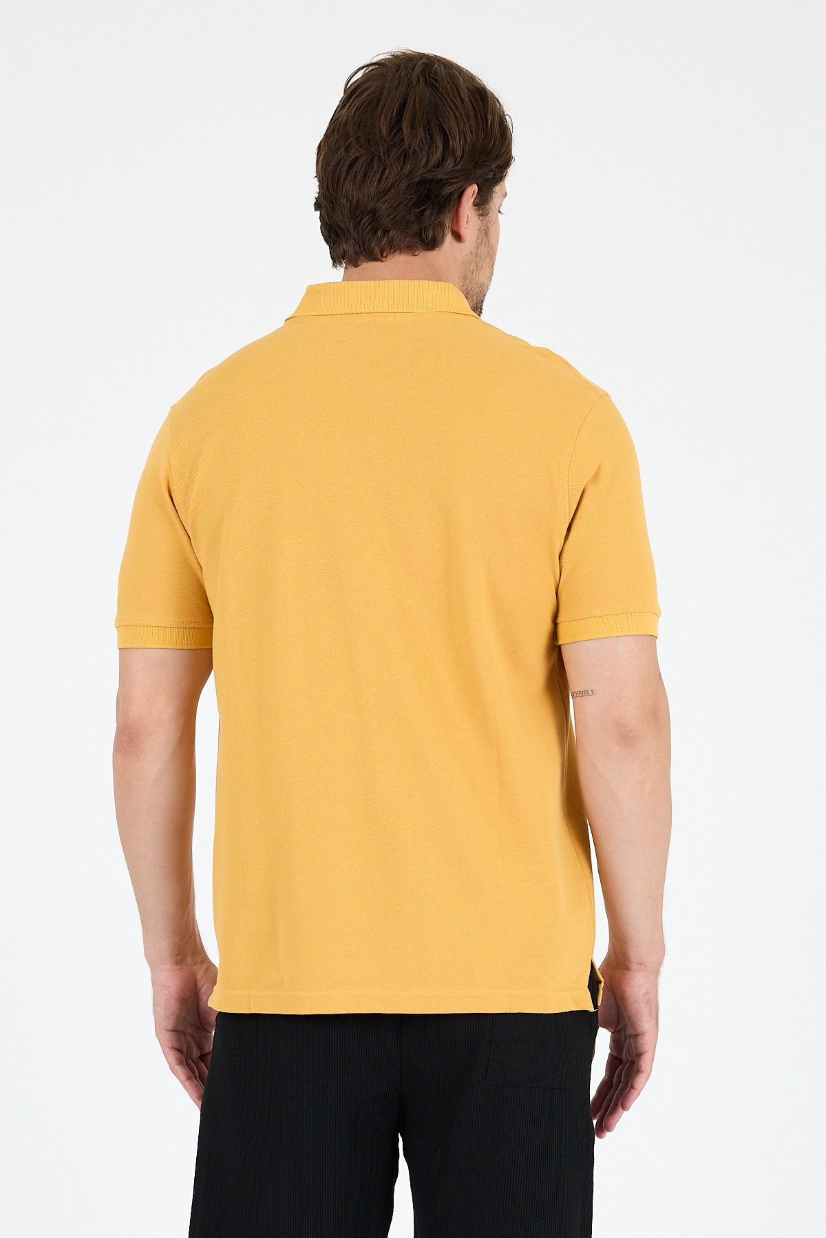 Regular Fit Pamuk Polo Yaka Kısa Kollu Pike Erkek Tişört 0001