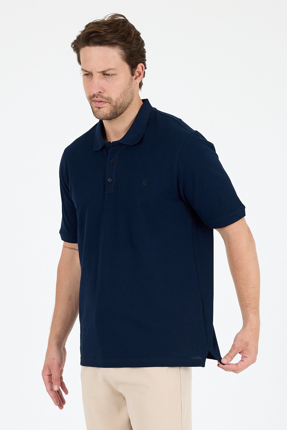 Regular Fit Pamuk Polo Yaka Kısa Kollu Pike Erkek Tişört 0001