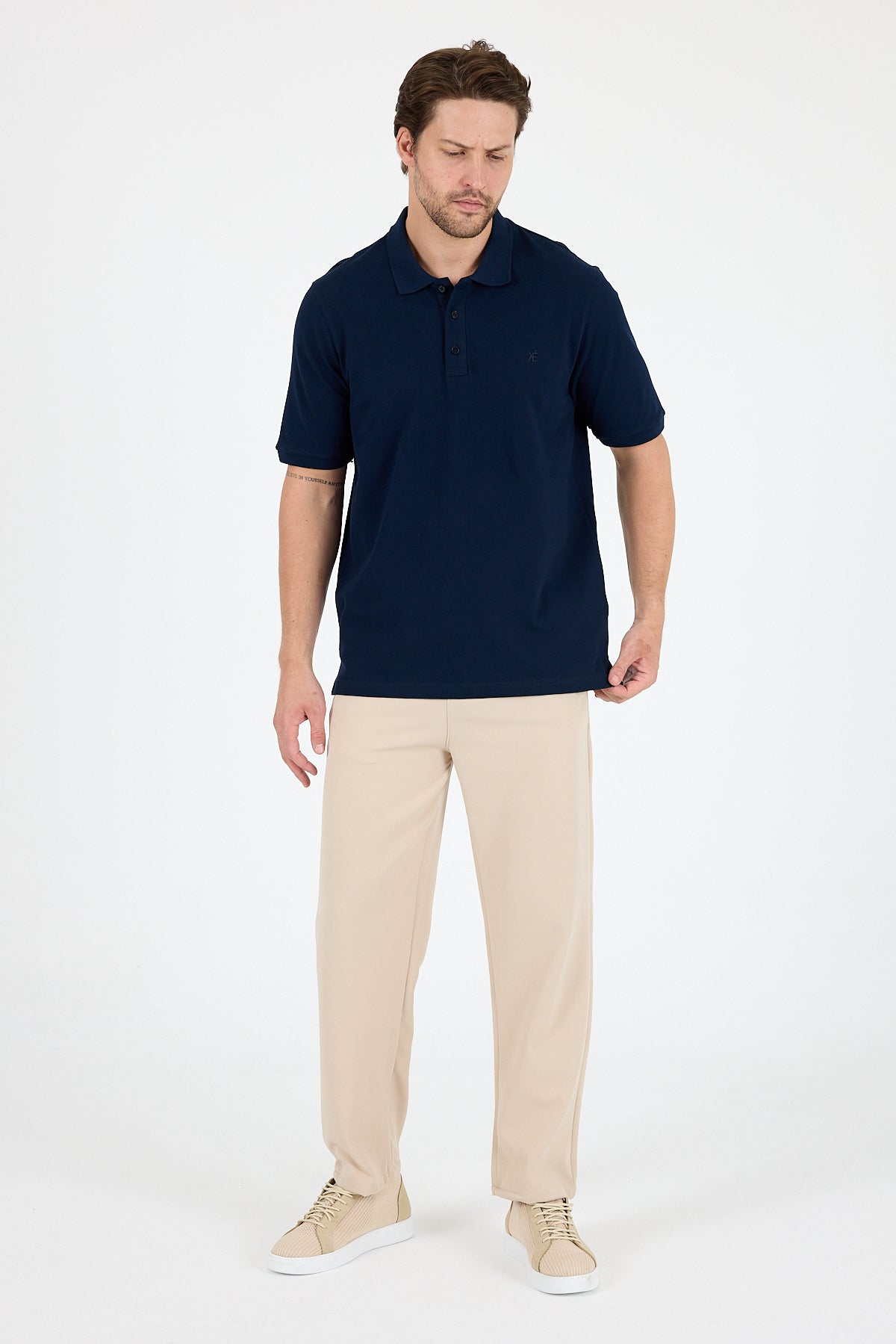 Regular Fit Pamuk Polo Yaka Kısa Kollu Pike Erkek Tişört 0001