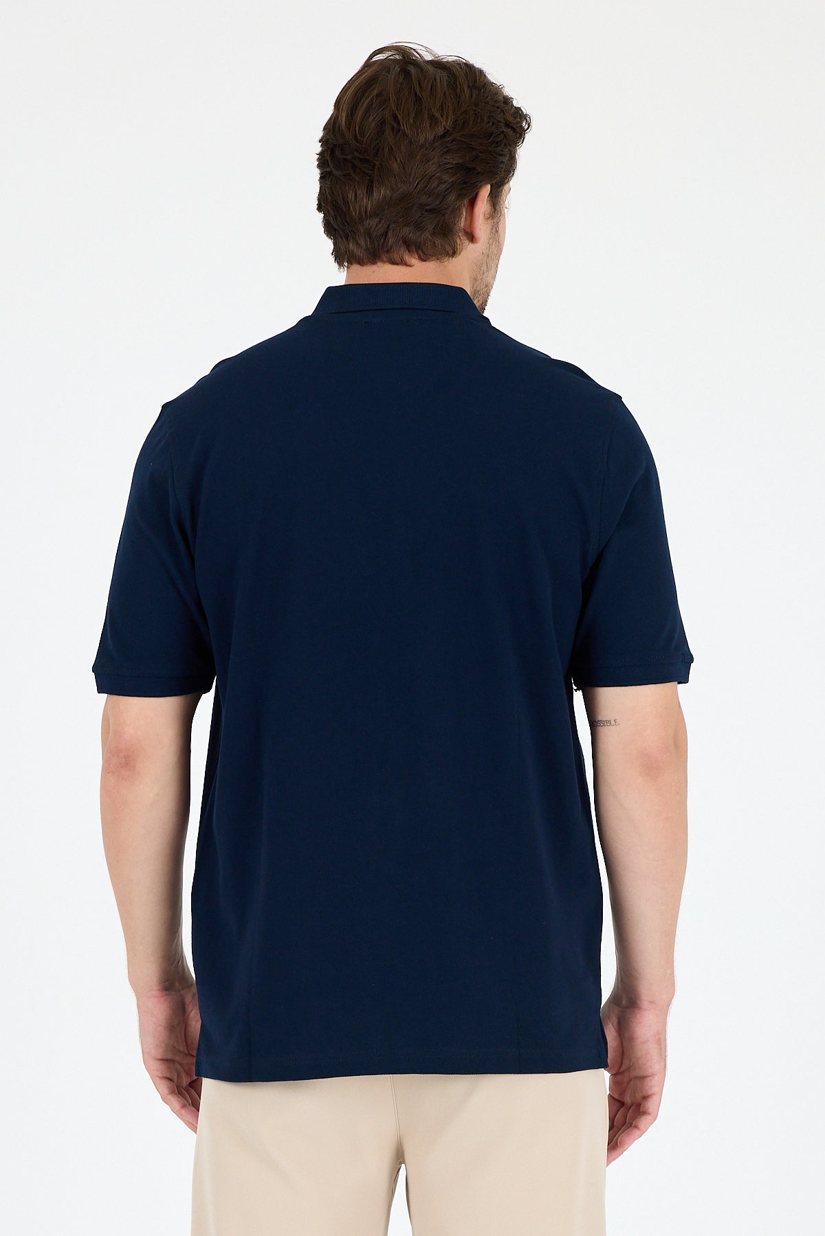 Regular Fit Pamuk Polo Yaka Kısa Kollu Pike Erkek Tişört 0001