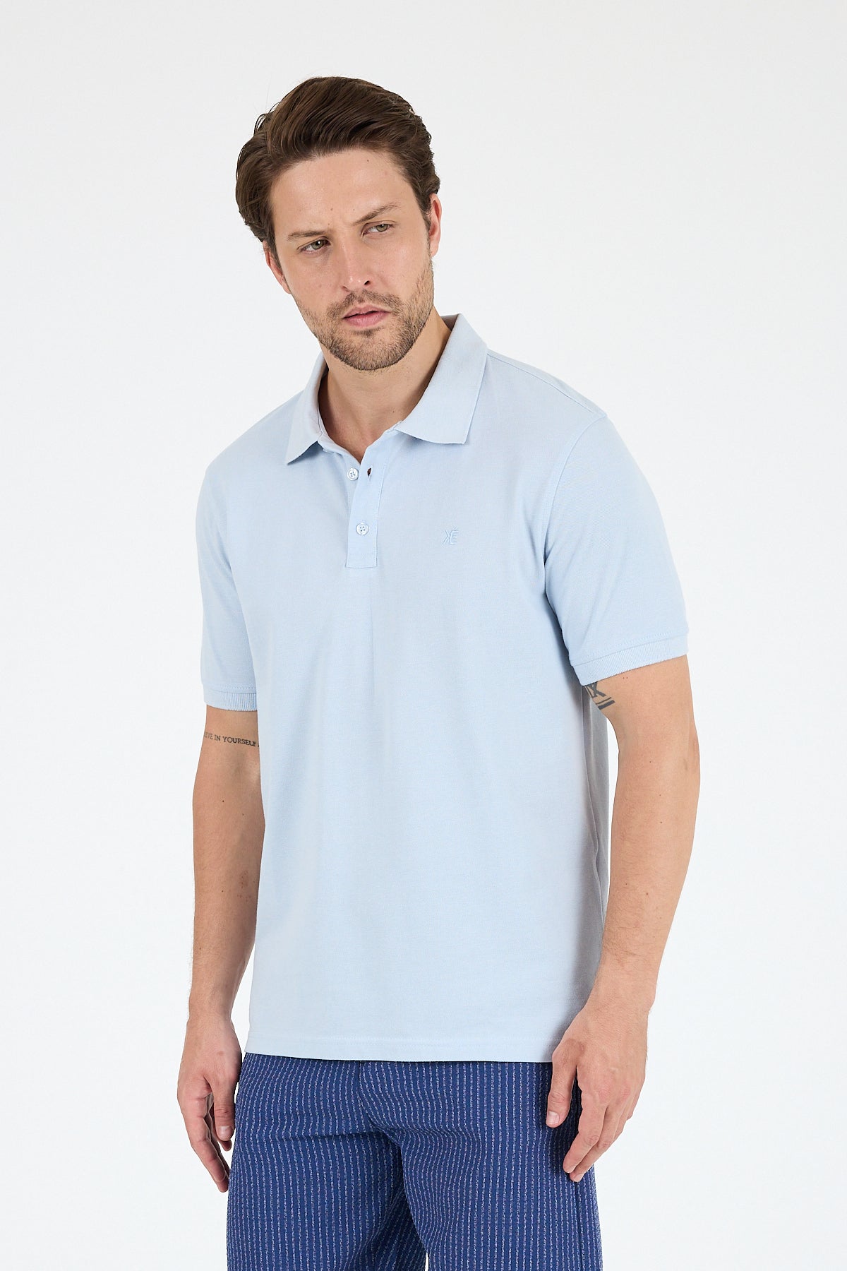 Regular Fit Pamuk Polo Yaka Kısa Kollu Pike Erkek Tişört 0001