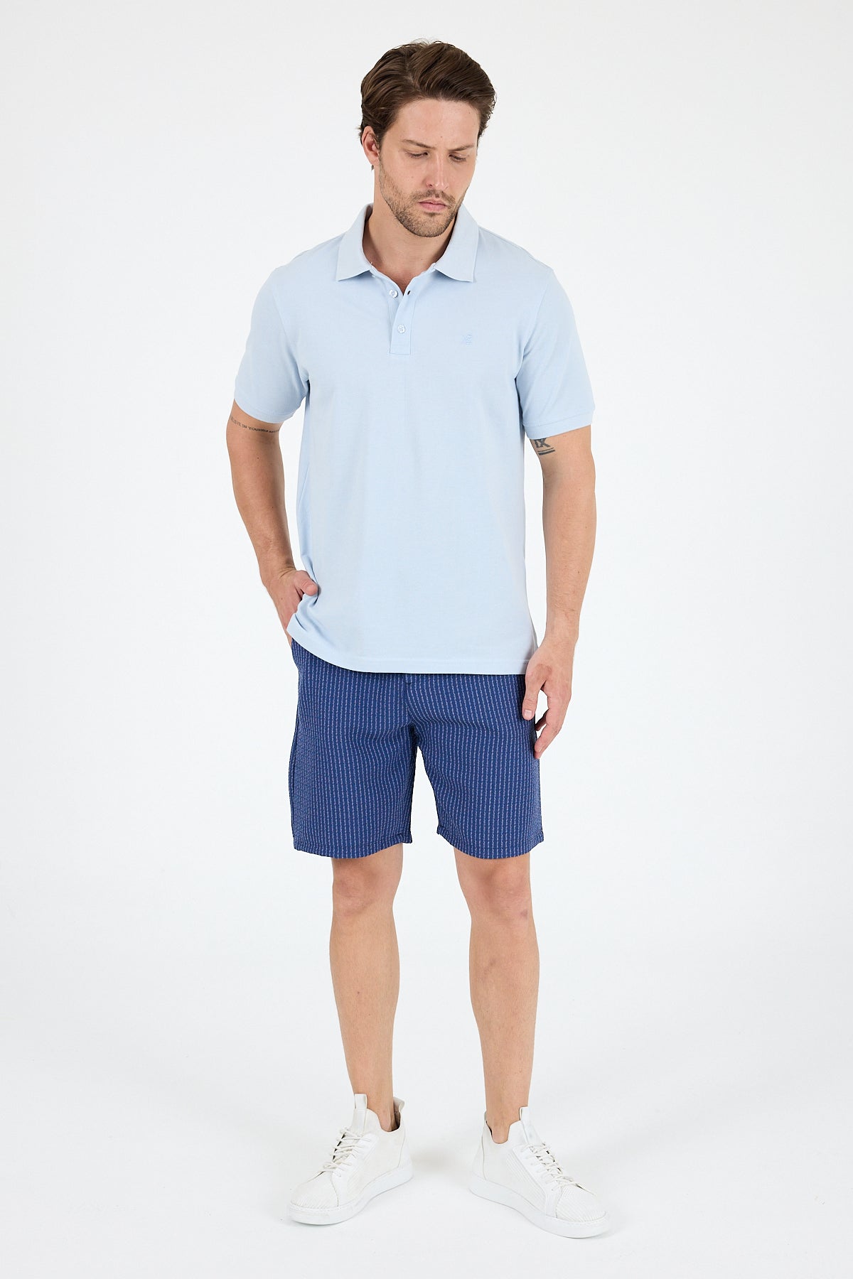 Regular Fit Pamuk Polo Yaka Kısa Kollu Pike Erkek Tişört 0001