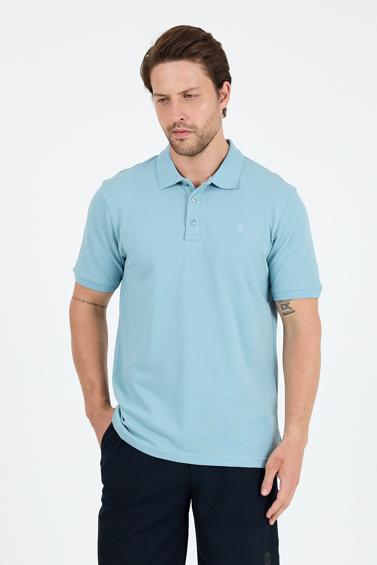 Regular Fit Pamuk Polo Yaka Kısa Kollu Pike Erkek Tişört 0001