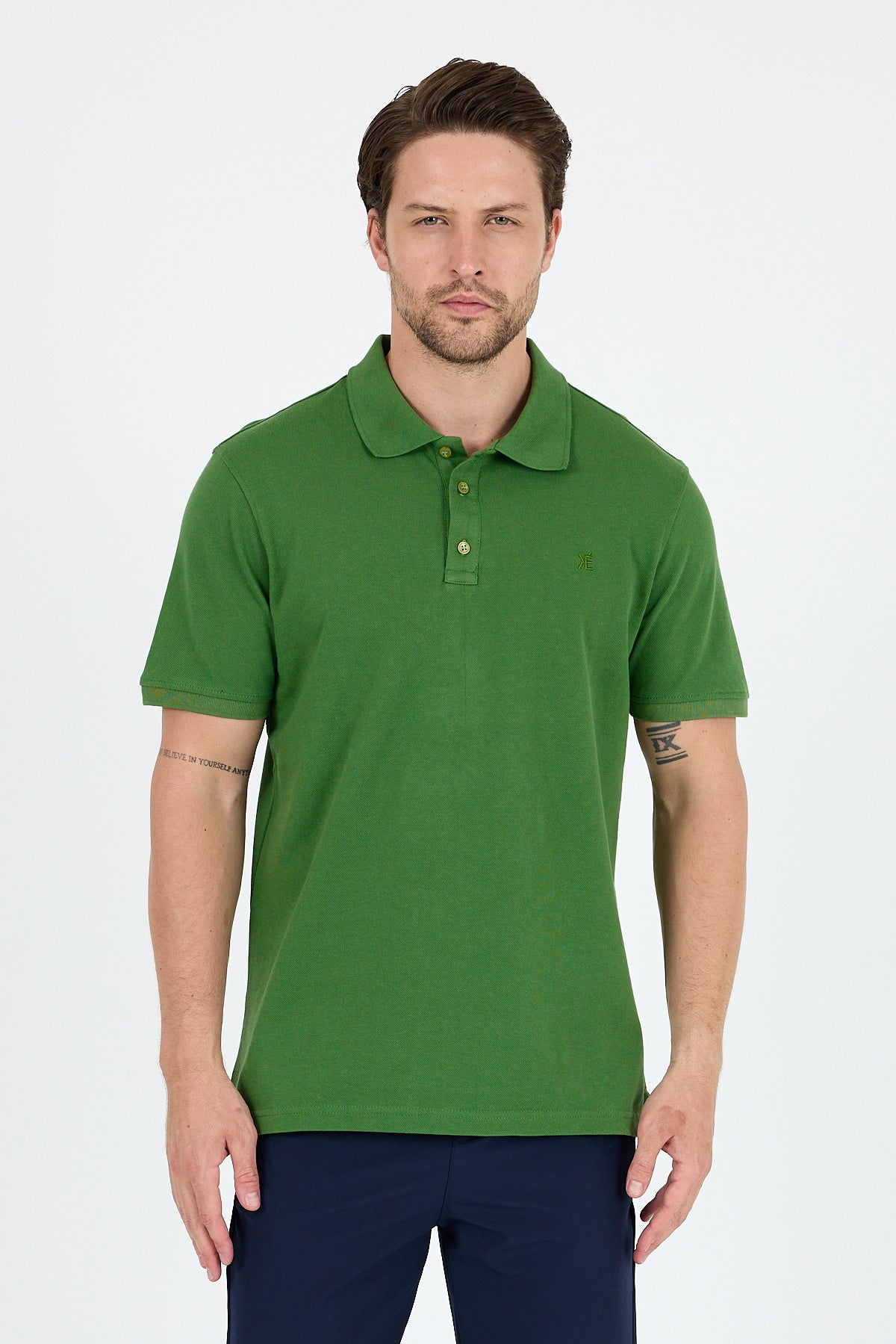 Regular Fit Pamuk Polo Yaka Kısa Kollu Pike Erkek Tişört 0001