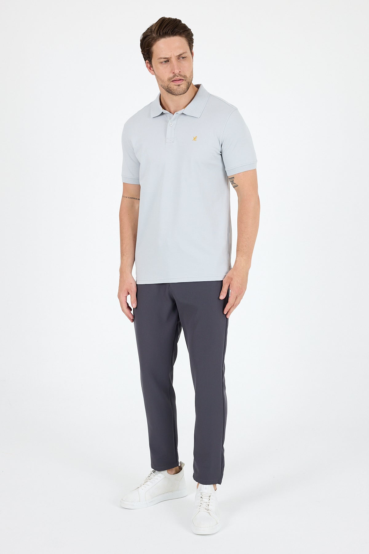 Regular Fit Pamuk Polo Yaka Kısa Kollu Pike Erkek Tişört 0002