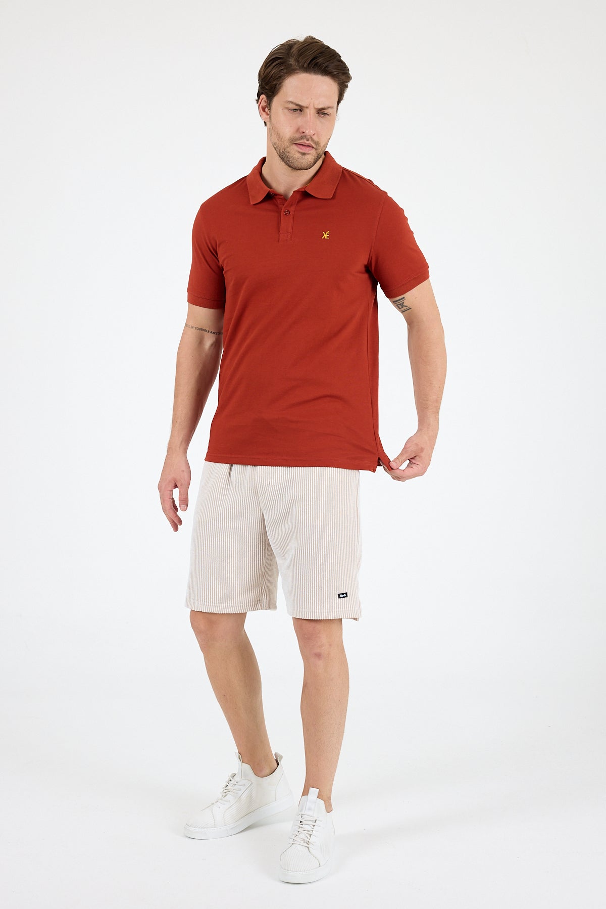 Regular Fit Pamuk Polo Yaka Kısa Kollu Pike Erkek Tişört 0002
