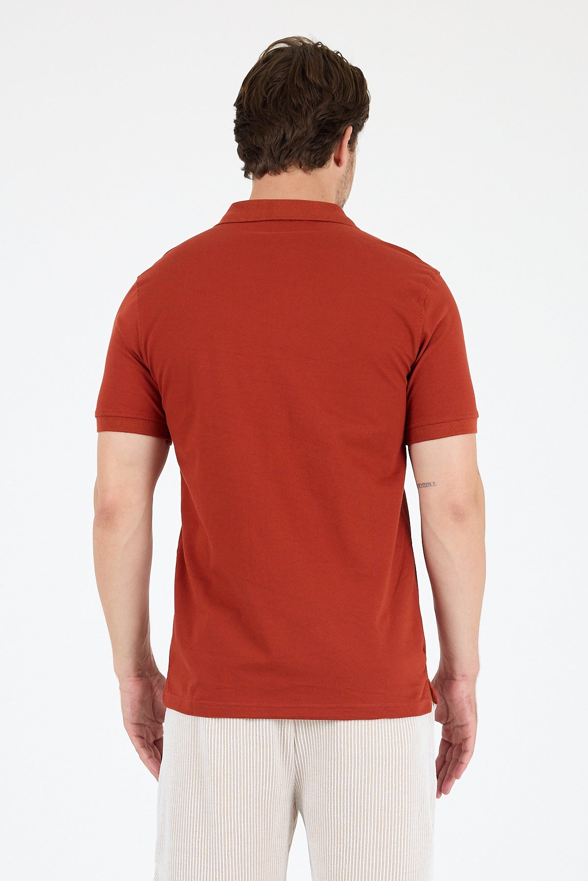 Regular Fit Pamuk Polo Yaka Kısa Kollu Pike Erkek Tişört 0002