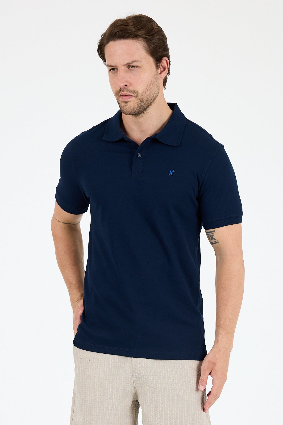 Regular Fit Pamuk Polo Yaka Kısa Kollu Pike Erkek Tişört 0002