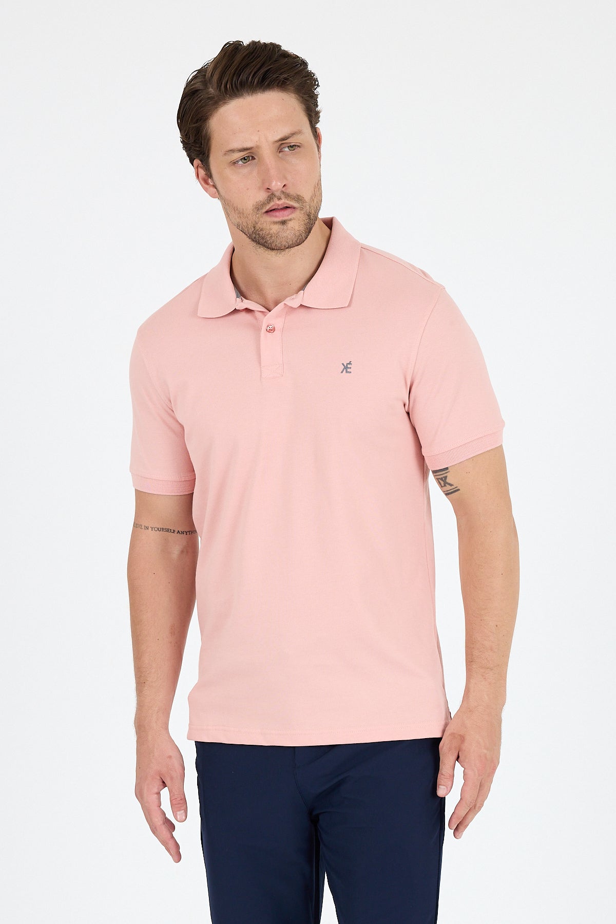 Regular Fit Pamuk Polo Yaka Kısa Kollu Pike Erkek Tişört 0002