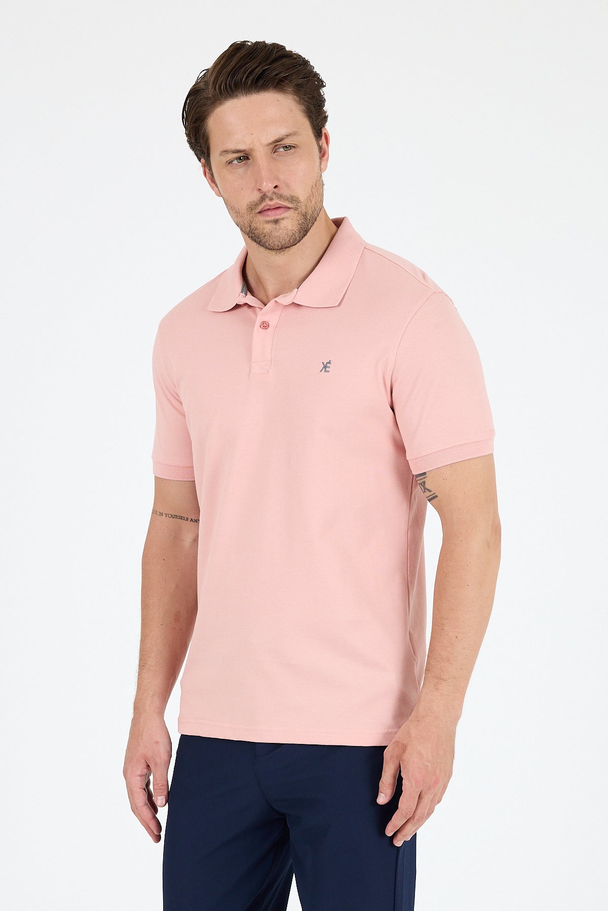 Regular Fit Pamuk Polo Yaka Kısa Kollu Pike Erkek Tişört 0002